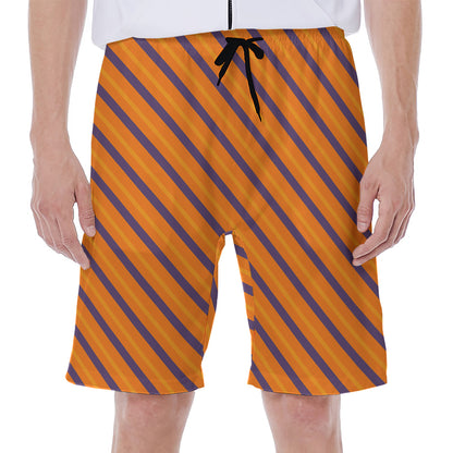 Halloween Line Pattern Print Men's Beach Shorts