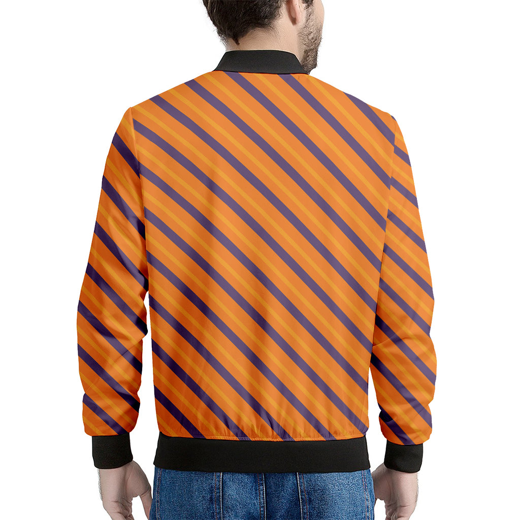 Halloween Line Pattern Print Men's Bomber Jacket