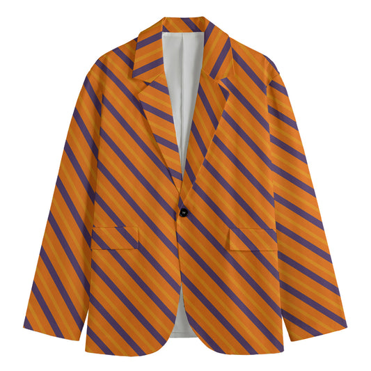 Halloween Line Pattern Print Men's Cotton Blazer