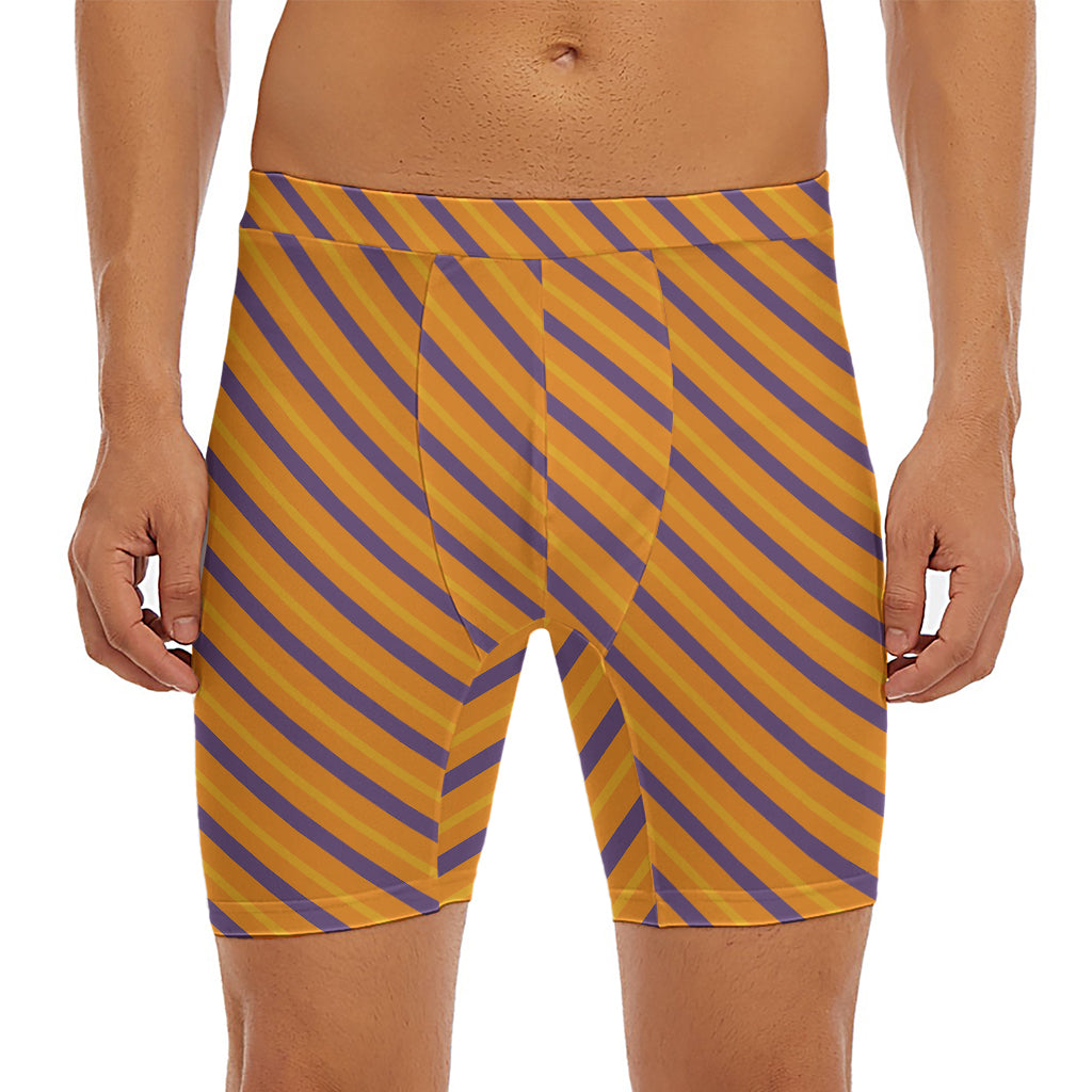 Halloween Line Pattern Print Men's Long Boxer Briefs
