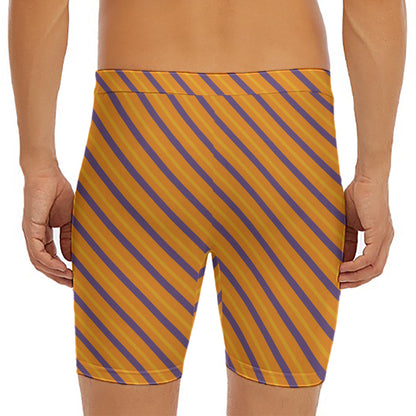 Halloween Line Pattern Print Men's Long Boxer Briefs