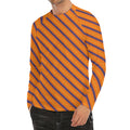 Halloween Line Pattern Print Men's Long Sleeve Rash Guard