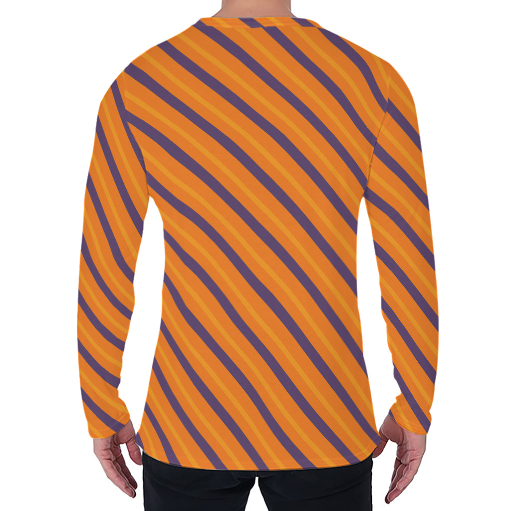 Halloween Line Pattern Print Men's Long Sleeve T-Shirt