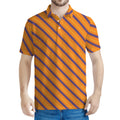 Halloween Line Pattern Print Men's Polo Shirt