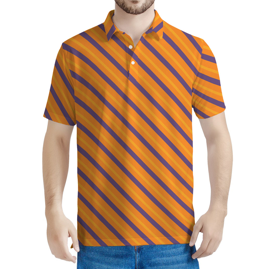 Halloween Line Pattern Print Men's Polo Shirt