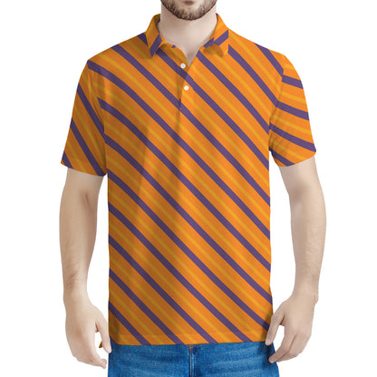 Halloween Line Pattern Print Men's Polo Shirt