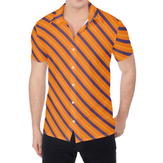 Halloween Line Pattern Print Men's Shirt