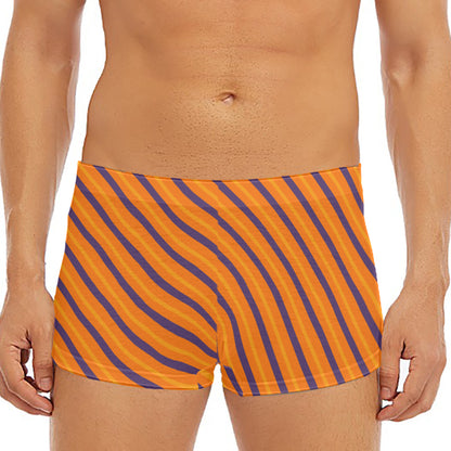 Halloween Line Pattern Print Men's Short Boxer Briefs
