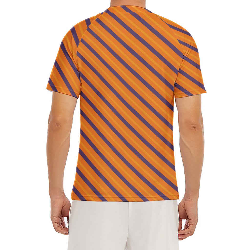 Halloween Line Pattern Print Men's Short Sleeve Rash Guard