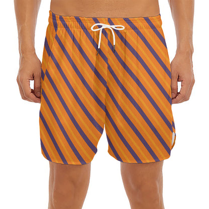 Halloween Line Pattern Print Men's Split Running Shorts