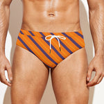Halloween Line Pattern Print Men's Swim Briefs