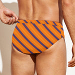 Halloween Line Pattern Print Men's Swim Briefs
