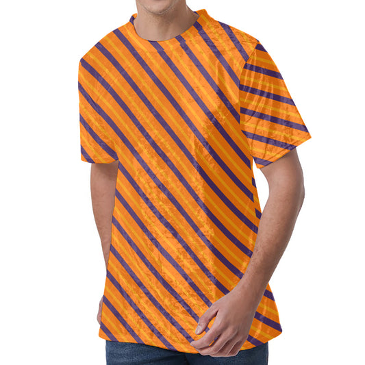 Halloween Line Pattern Print Men's Velvet T-Shirt