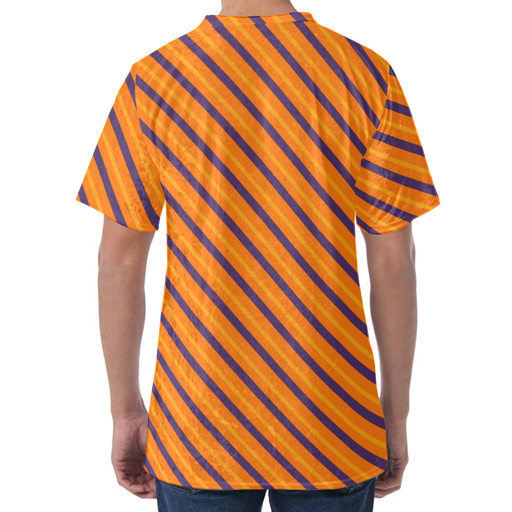 Halloween Line Pattern Print Men's Velvet T-Shirt