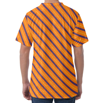 Halloween Line Pattern Print Men's Velvet T-Shirt