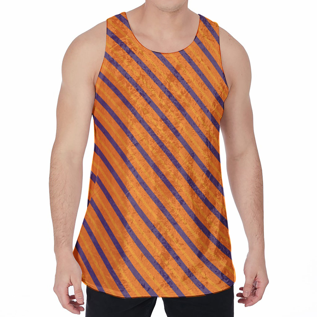 Halloween Line Pattern Print Men's Velvet Tank Top
