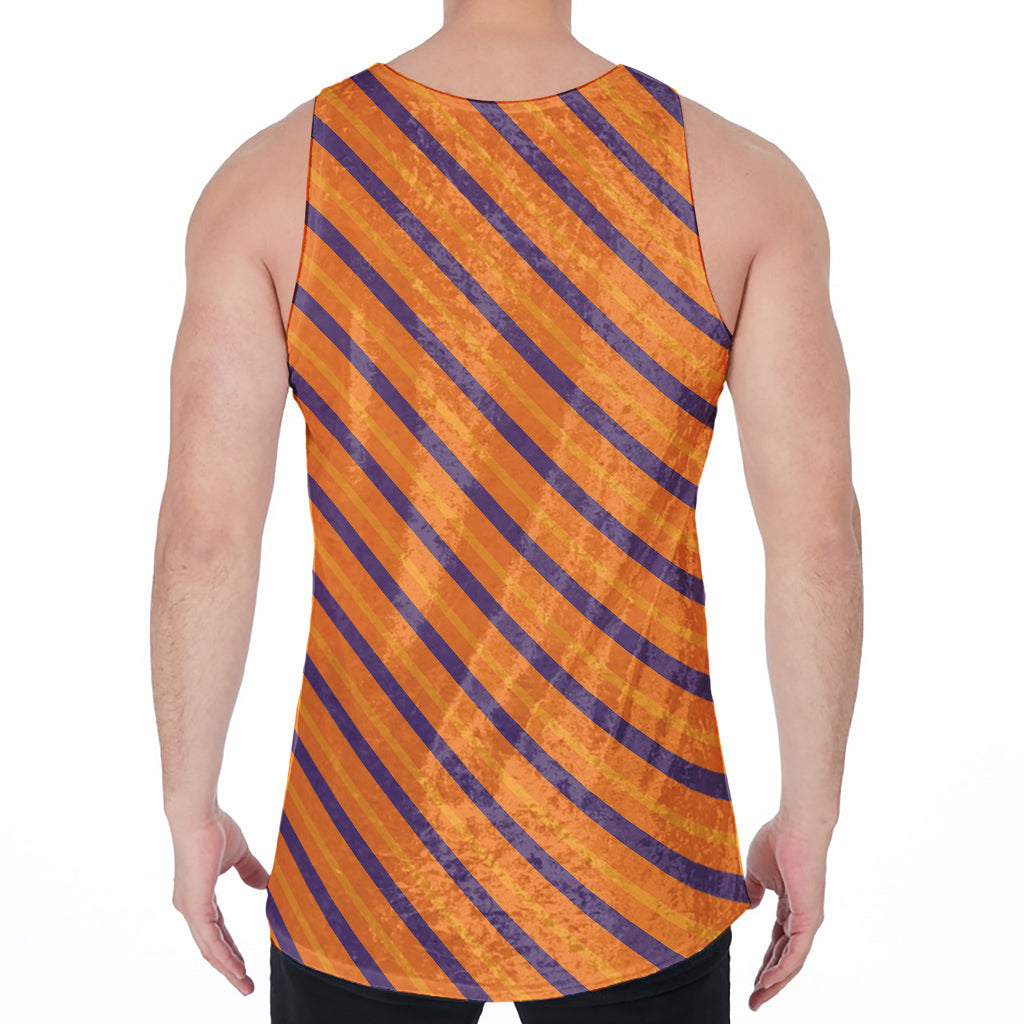 Halloween Line Pattern Print Men's Velvet Tank Top