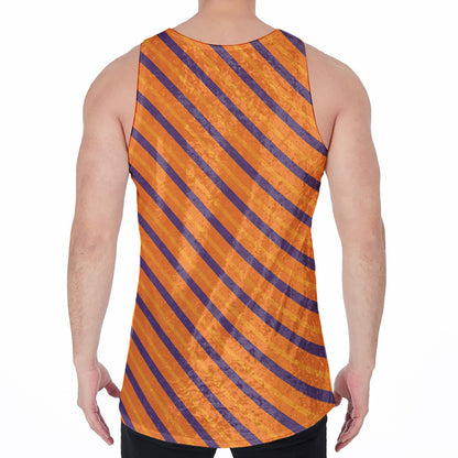 Halloween Line Pattern Print Men's Velvet Tank Top
