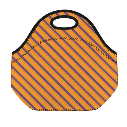 Halloween Line Pattern Print Neoprene Lunch Bag