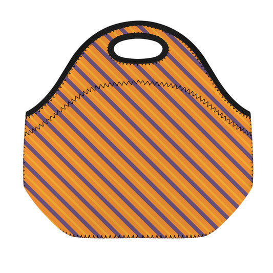 Halloween Line Pattern Print Neoprene Lunch Bag