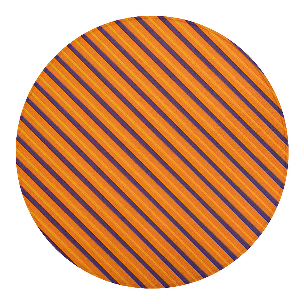 Halloween Line Pattern Print Round Blanket