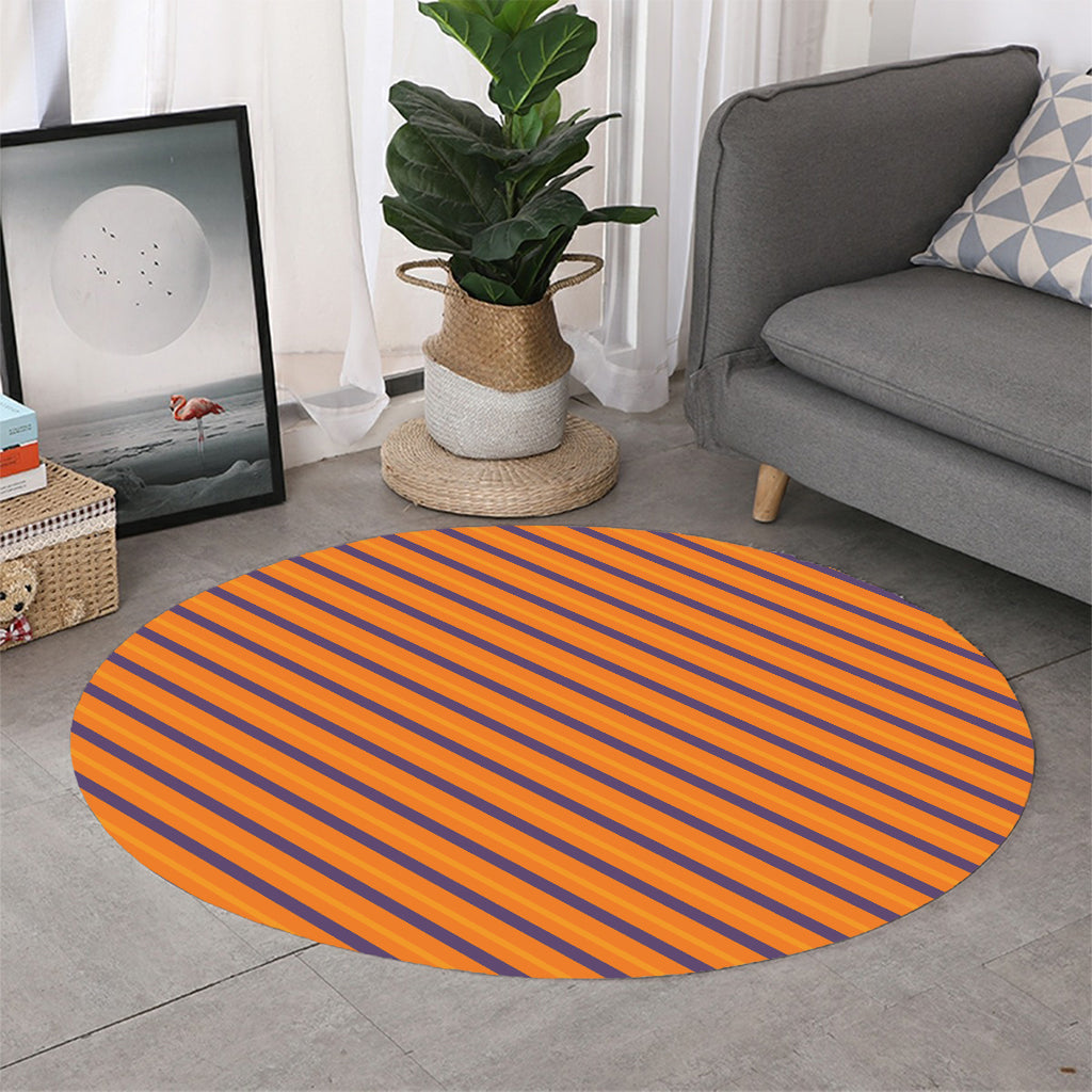 Halloween Line Pattern Print Round Rug