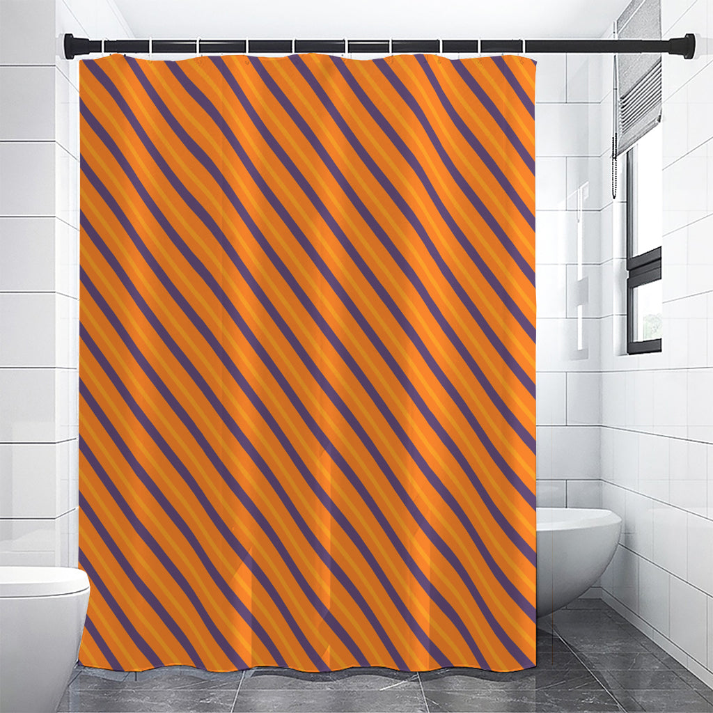 Halloween Line Pattern Print Shower Curtain