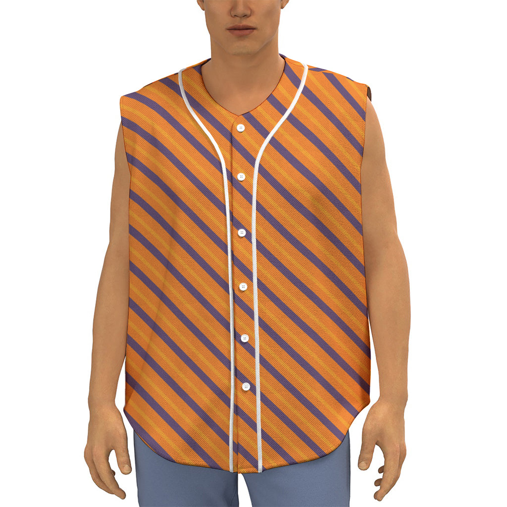 Halloween Line Pattern Print Sleeveless Baseball Jersey