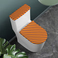 Halloween Line Pattern Print Toilet Lid And Tank Cover Set