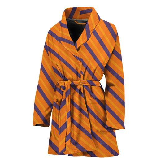 Halloween Line Pattern Print Women's Bathrobe
