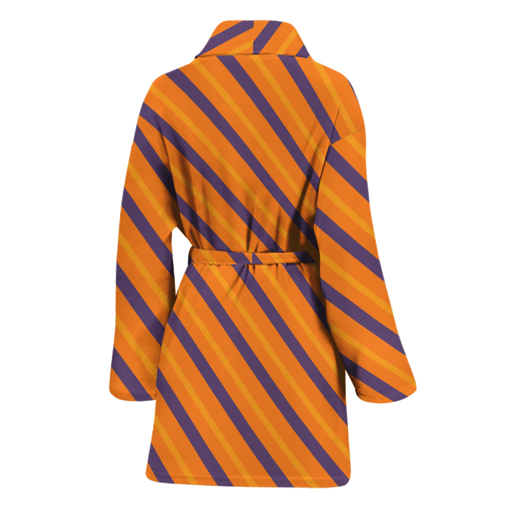 Halloween Line Pattern Print Women's Bathrobe