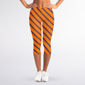 Halloween Line Pattern Print Women's Capri Leggings