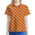 Halloween Line Pattern Print Women's Polo Shirt