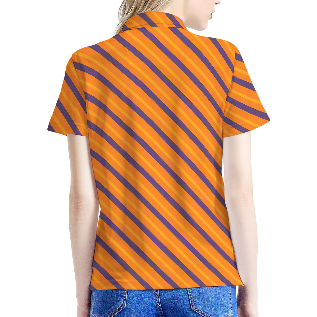 Halloween Line Pattern Print Women's Polo Shirt