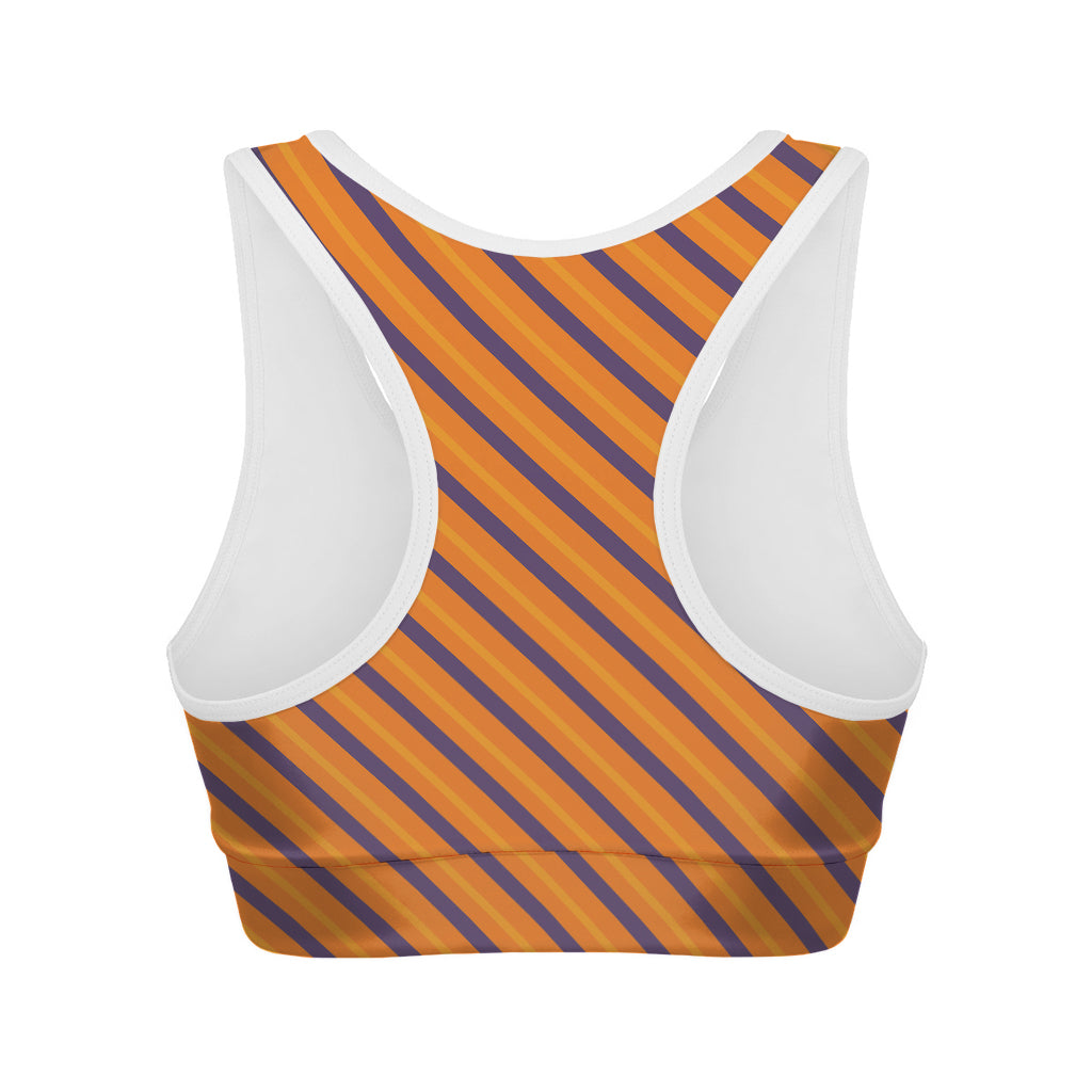 Halloween Line Pattern Print Women's Sports Bra