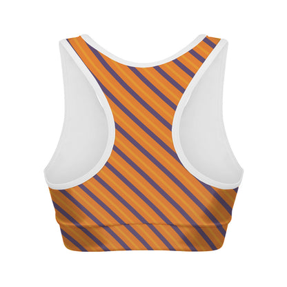Halloween Line Pattern Print Women's Sports Bra