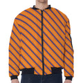 Halloween Line Pattern Print Zip Sleeve Bomber Jacket