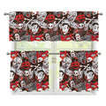 Halloween Monsters Pattern Print 3 Piece Kitchen Curtains