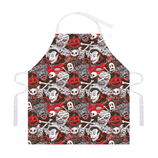 Halloween Monsters Pattern Print Adjustable Apron