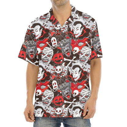 Halloween Monsters Pattern Print Aloha Shirt