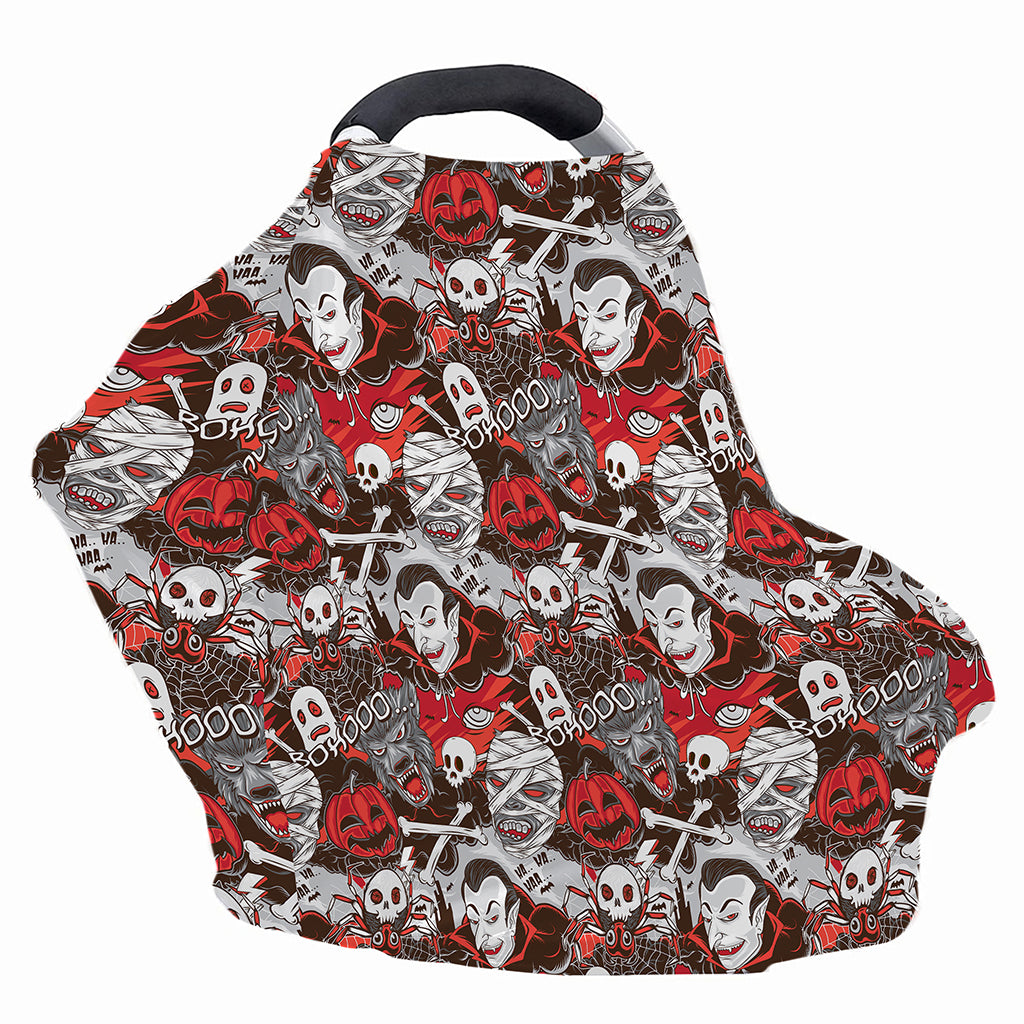 Halloween Monsters Pattern Print Baby Seat Cover
