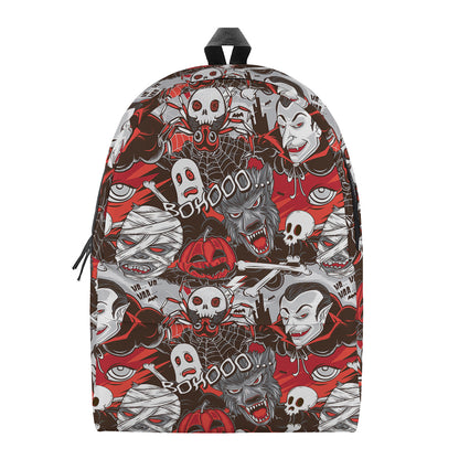Halloween Monsters Pattern Print Backpack