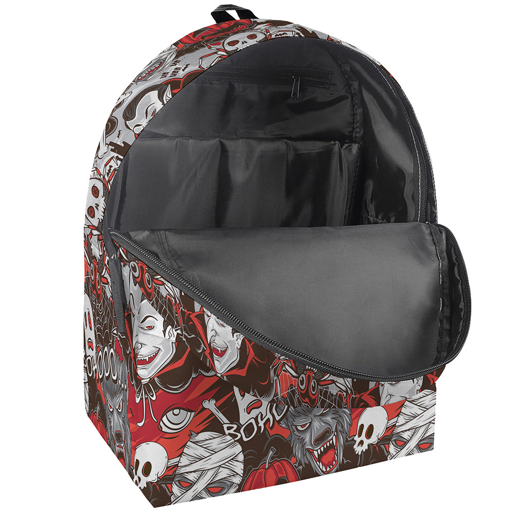 Halloween Monsters Pattern Print Backpack