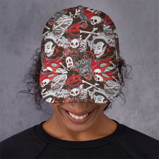 Halloween Monsters Pattern Print Baseball Cap