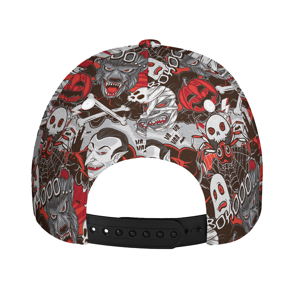 Halloween Monsters Pattern Print Baseball Cap