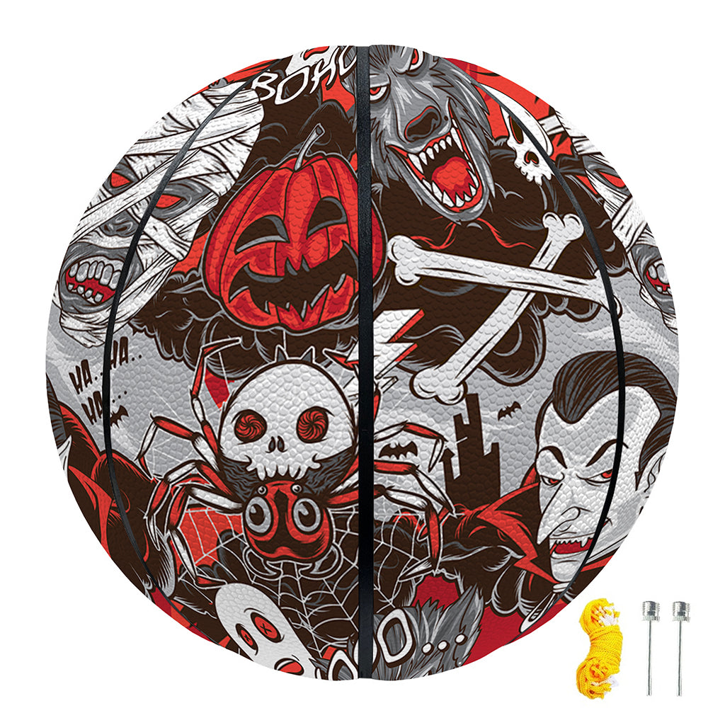 Halloween Monsters Pattern Print Basketball
