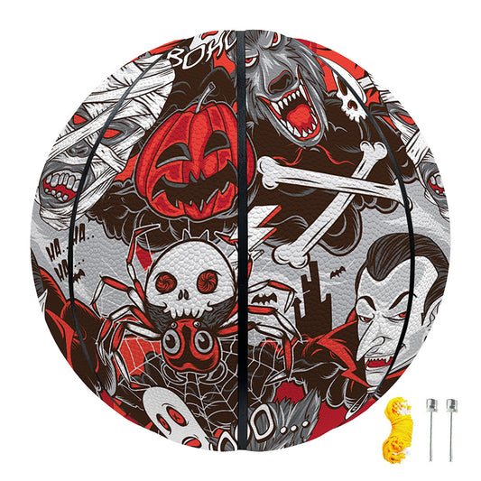Halloween Monsters Pattern Print Basketball