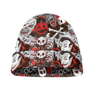 Halloween Monsters Pattern Print Beanie