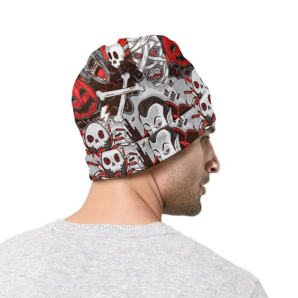 Halloween Monsters Pattern Print Beanie