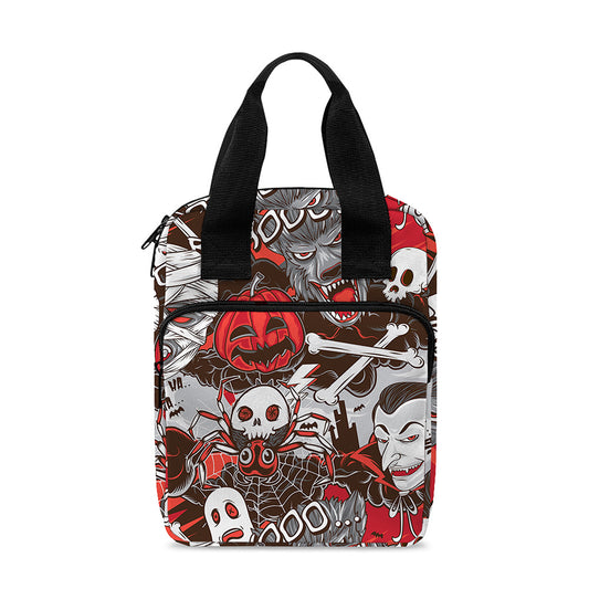 Halloween Monsters Pattern Print Bible Tote Bag